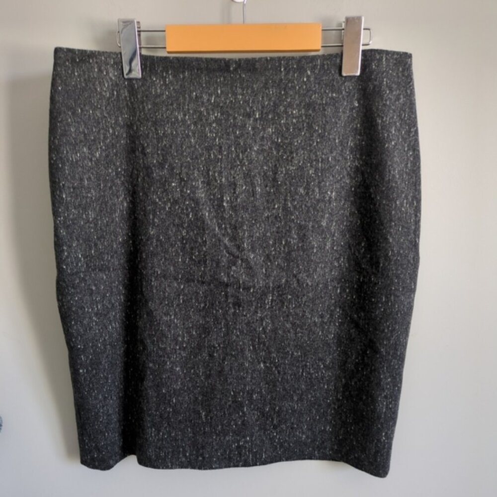 Gunext Italy Wool Cashmere Pencil Skirt Textured Gray Size 12 Career Wear